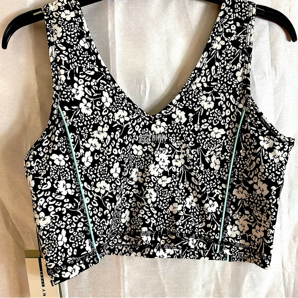 NWT DKNY LG Women’s Longline Sports Bra Wirefree Support Yoga Bras Gym